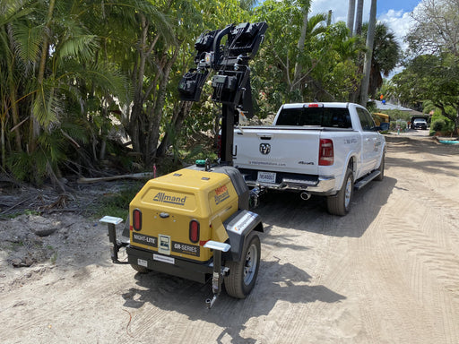 2022 Allmand NLV3GR (4) LED Light Fixture 350W, 23' Vertical Mast, 3kW Prime, Towable, ES Decals, T3