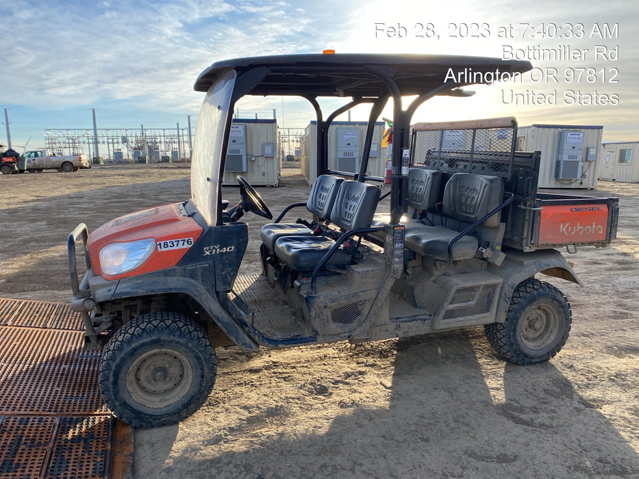 2021 Kubota RTV-X1140W-H Plastic Canopy, Windshield Acrylic Clear, LED Strobe Light, Wire Harness Kit, Back up Alarm