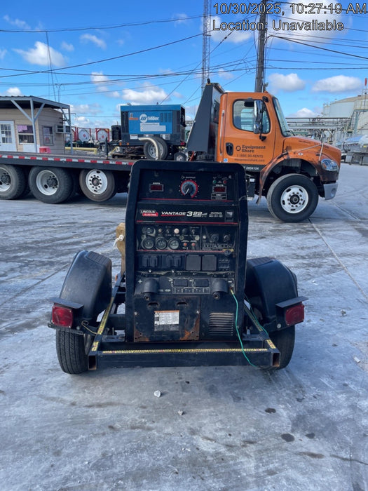 2019 Lincoln Electric Vantage 322 Welder Ready-Pak 3, Two wheel trailer, Fender and Light kit, Cable Rack