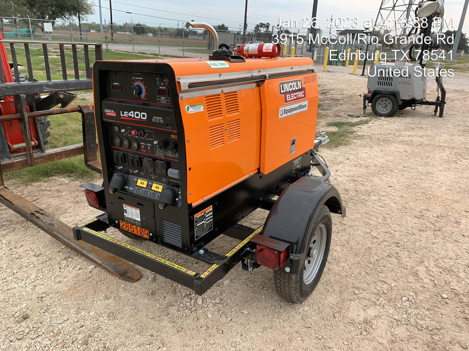 2022 Lincoln Electric LE400 Kubota V1505, Trlr, Cable Rack, Light Kit, ES Decals, T3