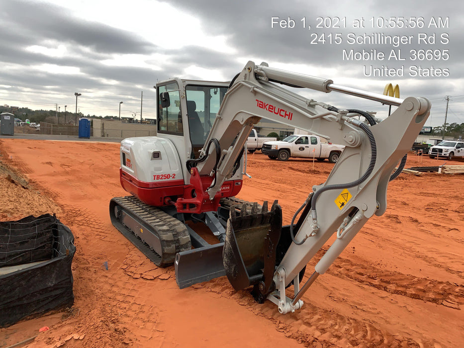 2020 Takeuchi TB250-2C Cab/Heat/Air, Rubber Tracks, Manual TAG QC