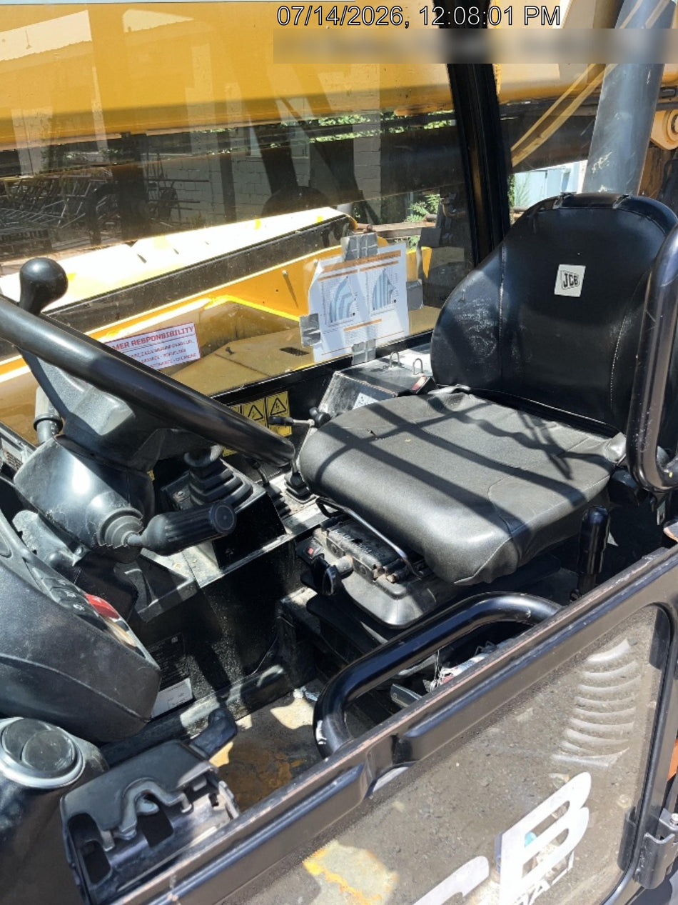 2019 JCB 514-56 Cab/Heat/Air, 109HP, Solid Tires, STD Worklight, Beacon, Aux Hydraulics, Lifting Eye, Back up Alarm w/72" Side Shift Carriage, 60" Forks
