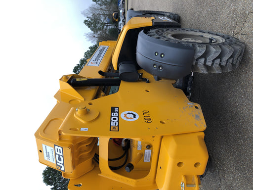 2020 JCB 506-36 Cab/Heat/Air, 74 HP, Solid Tires, STD Worklight, Beacon, Aux Hydraulics, Lifting Eye, Back up Alarm w/48" Carriage/48" Forks