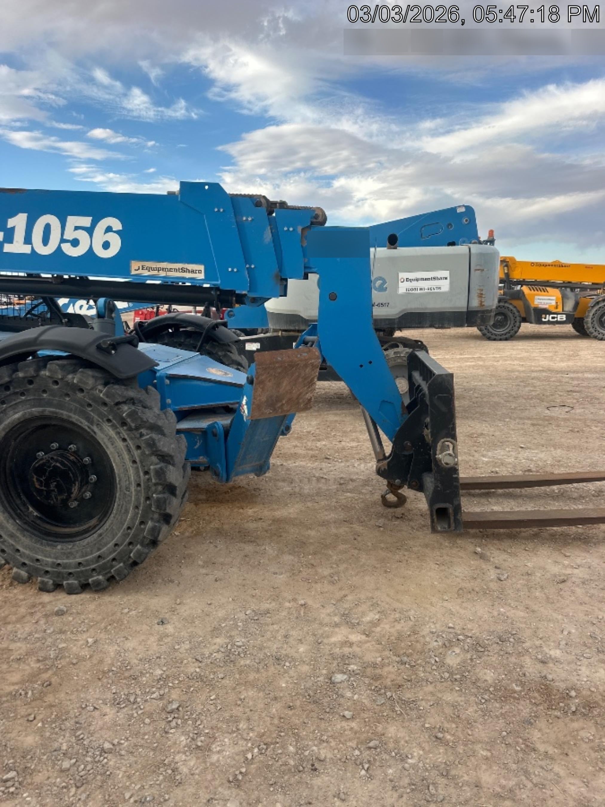 2018 Genie GTH-1056 Genie GTH-1056 w/ROPS, Work Lights, Solid Tires, RH Cab Mesh, Beacon, 60" Carriage and Forks