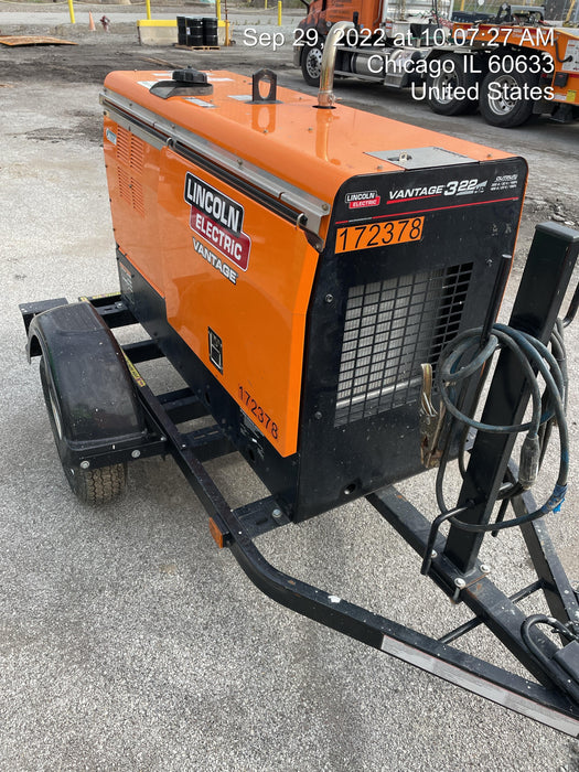 2021 Lincoln Electric Vantage 322 Vantage 322 Ready Pak 3 w/ Decals, ORANGE (includes trailer, cable rack, fender light kit) NO Telematics