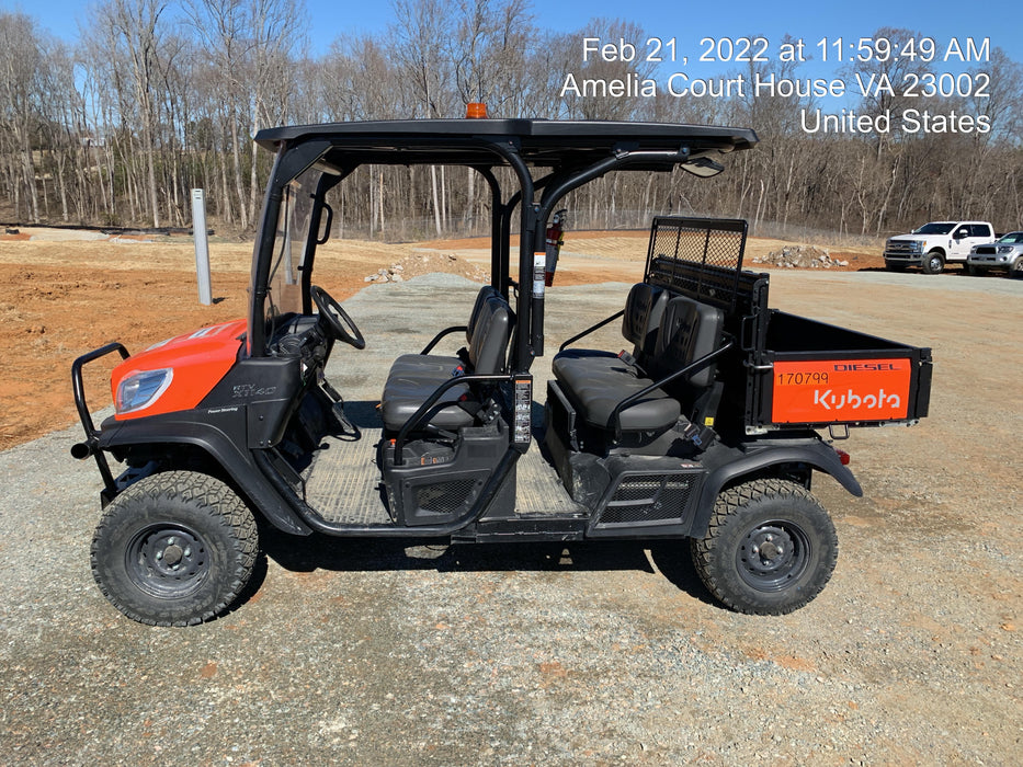 2021 Kubota RTV-X1140W-H Plastic Canopy, Windshield Acrylic Clear, LED Strobe Light, Wire Harness Kit, Back up Alarm