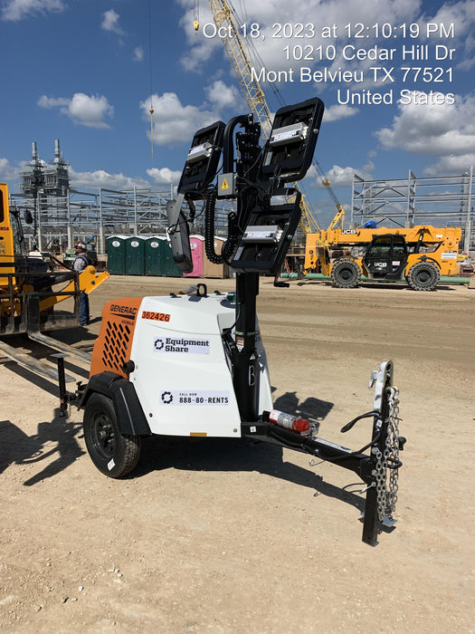 2023 Generac MLT2 Diesel, Flex Switch 120V Input, Powerzone Controller, 
(4) 320W LED Lights, 4kW Generator, 39.9 Gal Fuel Tank, 2" Ball, T3