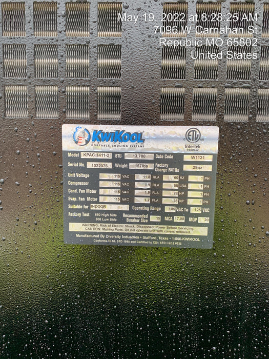 2022 KWIKOOL KPAC1411-2