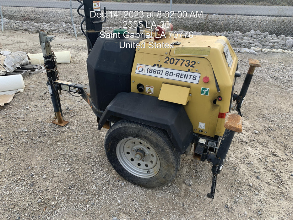 2022 Allmand NLV3GR (4) LED Light Fixture 350W, 23' Vertical Mast, 3kW Prime, Towable, Deep Sea L401, Leveling Jacks, Yanmar T4F 5.8hp