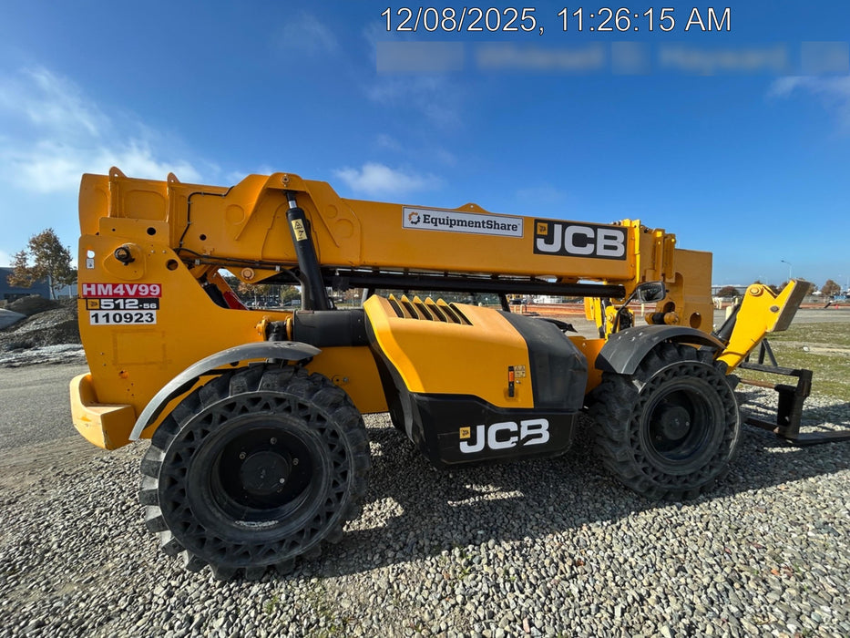 2020 JCB 512-56 Canopy, 74Hp, Solid Tires, Work Lights, Beacon, Aux Hydraulics, Back up Alarm, Lifting Eye, ES Decals