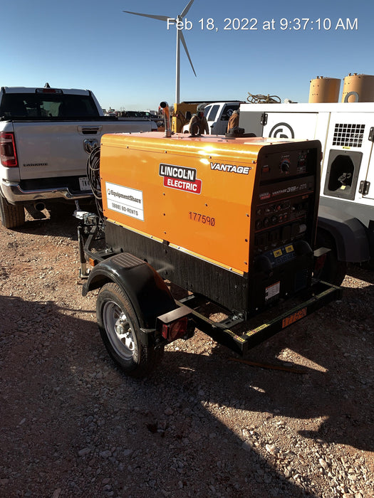 2021 Lincoln Electric Vantage 322 Vantage 322 Ready Pak 3 w/ Decals, ORANGE (includes trailer, cable rack, fender light kit) NO Telematics