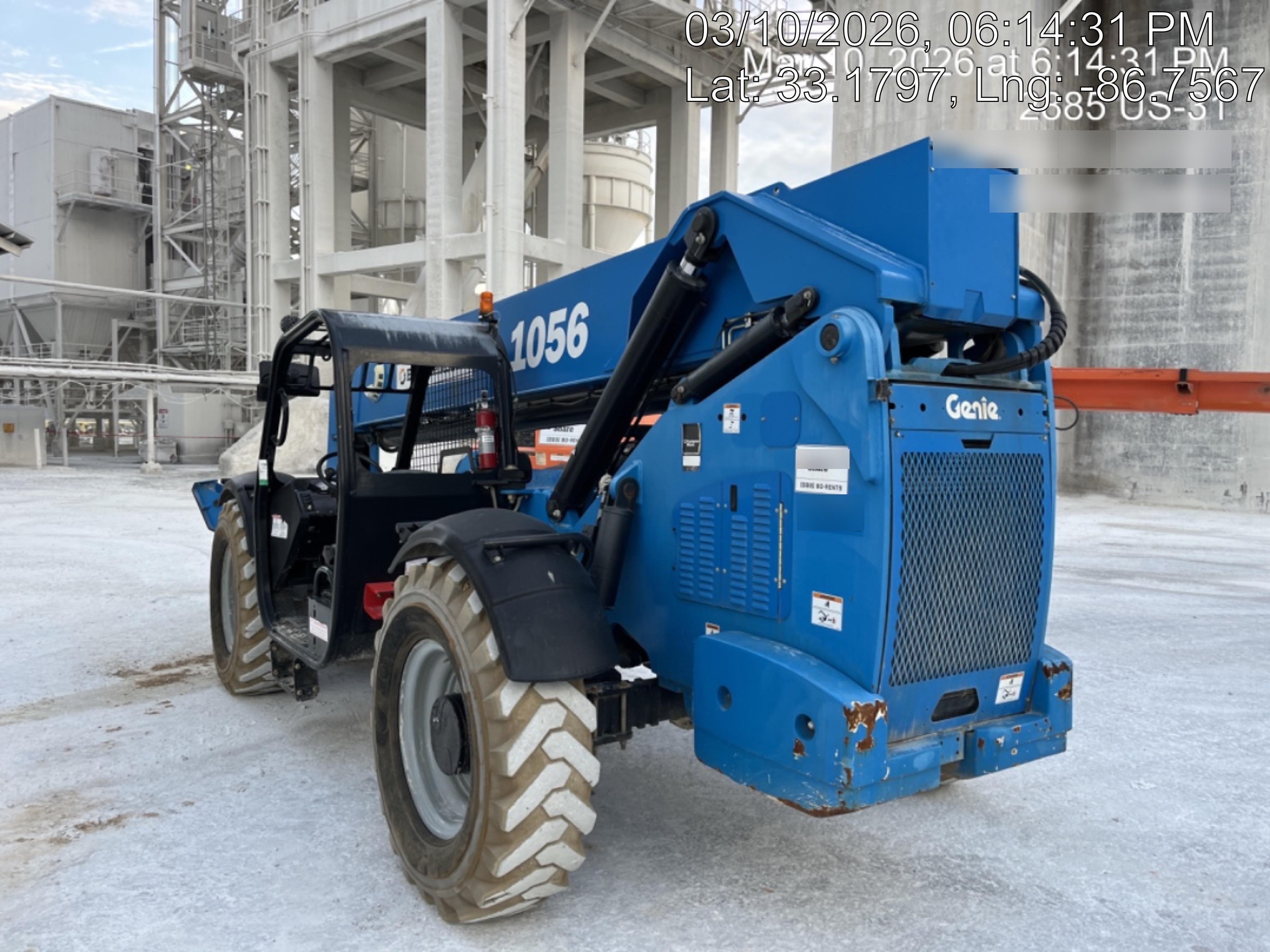 2018 Genie GTH-1056 Genie GTH-1056 w/ROPS, Work Lights, Solid Tires, RH Cab Mesh, Beacon, 60" Carriage and Forks
