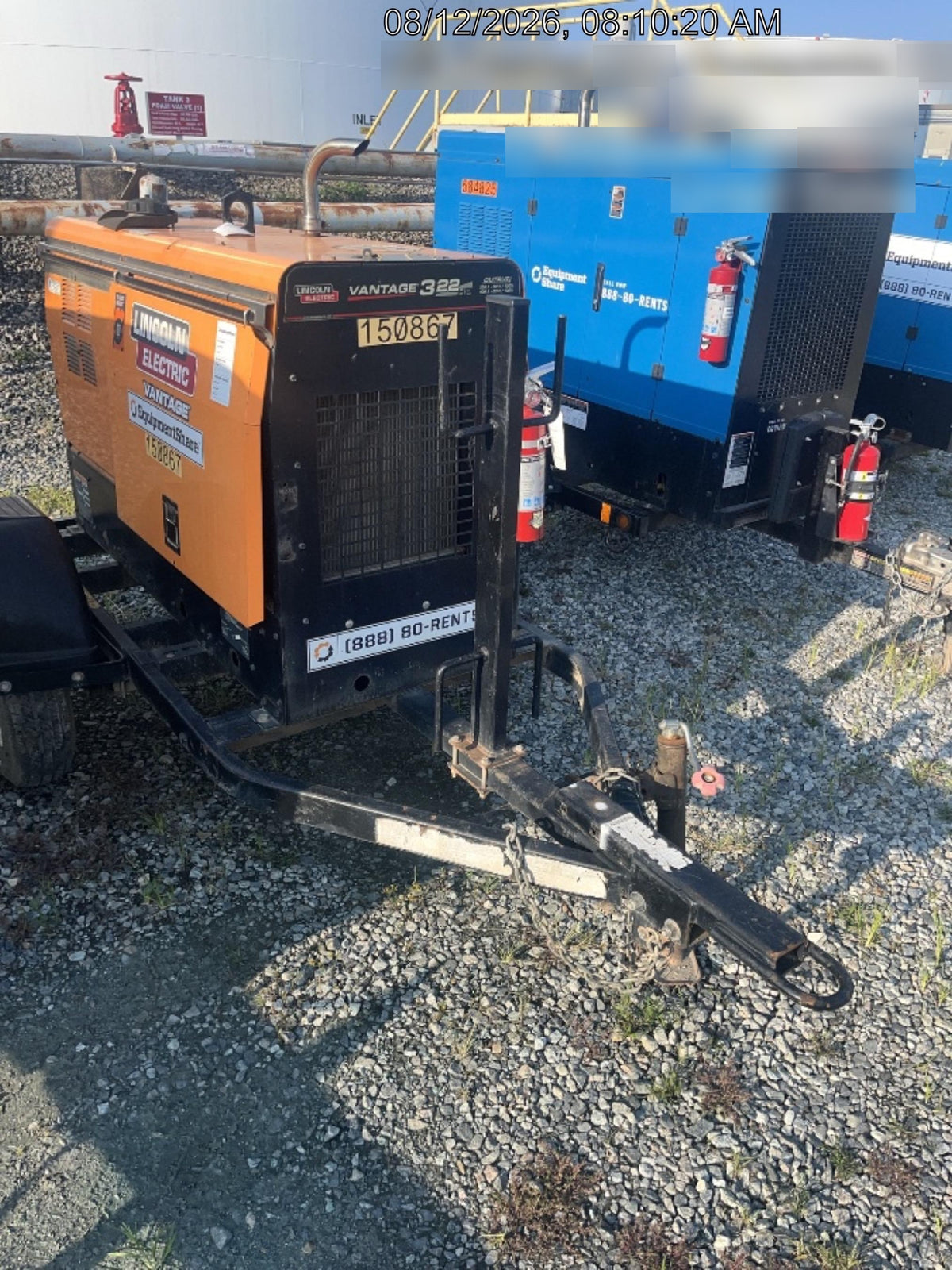 2021 Lincoln Electric Vantage 322 Vantage 322 Ready Pak 3 w/ Telematics & Decals, ORANGE (includes trailer, cable rack, fender light kit)