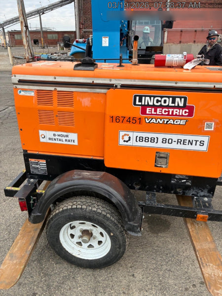 2021 Lincoln Electric Vantage 322 Vantage 322 Ready Pak 3 w/ Decals, ORANGE (includes trailer, cable rack, fender light kit) NO Telematics