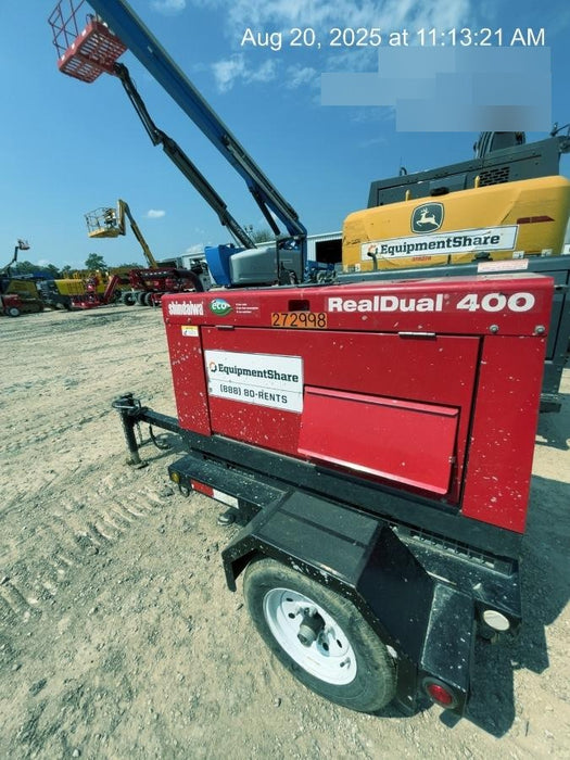 2022 Shindaiwa DGW400MDL Kubota D902 Engine, 23 HP, Dual Op Welder, Wire, Arc, Droop Stick, Tig, and CC Stick Functionality, Simulphase, 3 Phase and 1 Phase Gen Output, Single Axle NB Trlr, Slr Trckl Chrg 12V 12W, Fire Ext