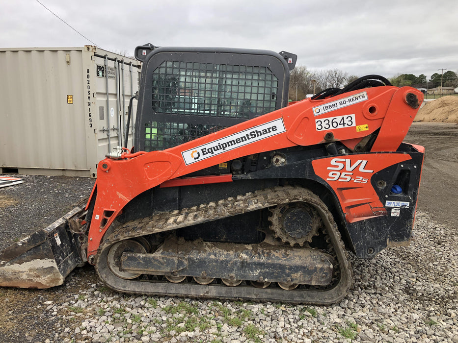 2019 Kubota SVL95-2S Cab/Heat/Air, Standard Tracks, Standard Flow, Hydraulic QC 80" HD w/ Smooth Cutting Edge
