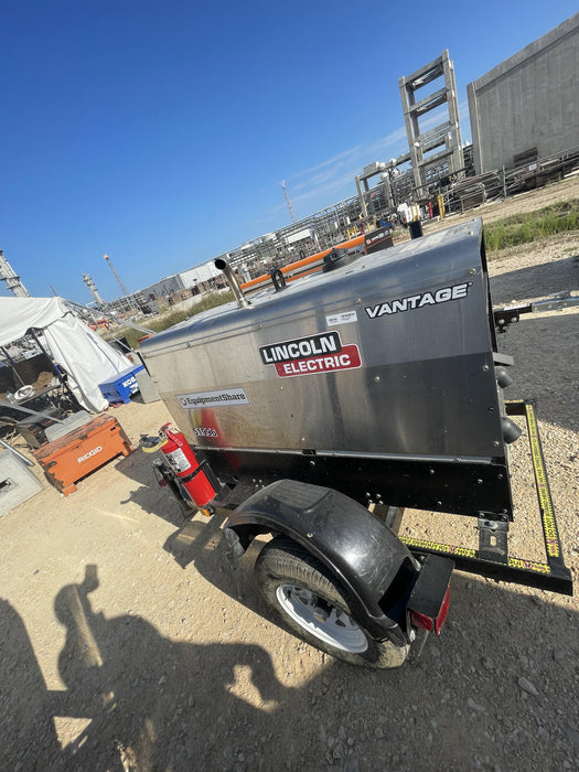 2019 Lincoln Electric Vantage 322 Welder Ready-Pak 3, Two wheel trailer, Fender and Light kit, Cable Rack