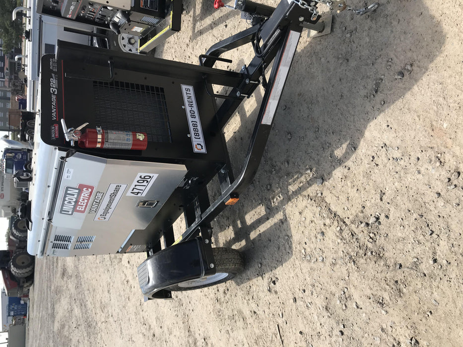 2019 Lincoln Electric Vantage 322 Ready-Pak 3, Two Wheel Trailer, Fender and Light Kit, Cable Rack