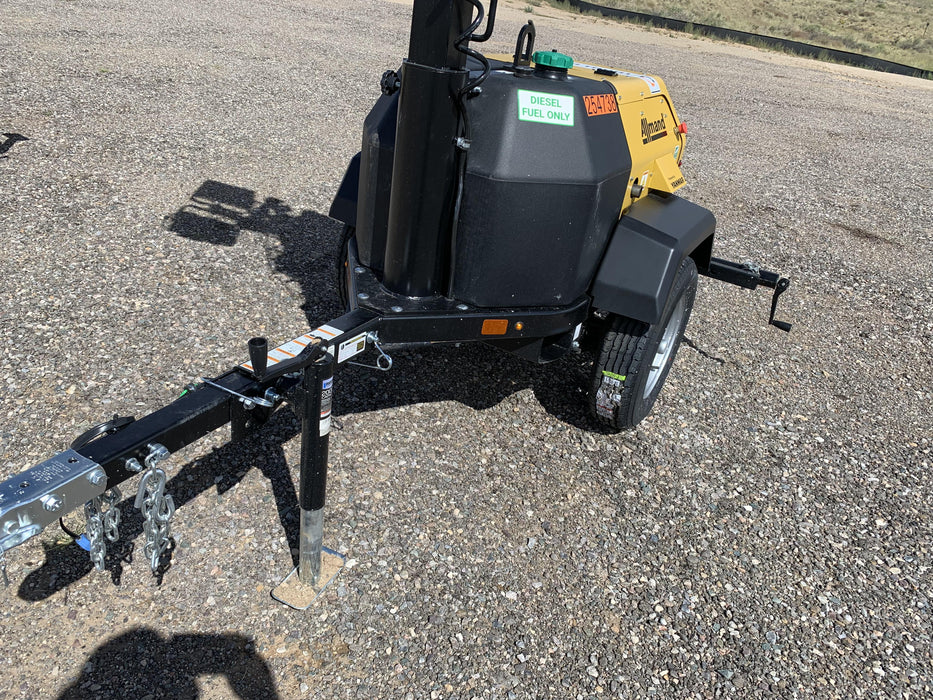 2022 Allmand NLV3GR (4) LED Light Fixture 350W, 23' Vertical Mast, 3kW Prime, Towable, ES Decals, T3