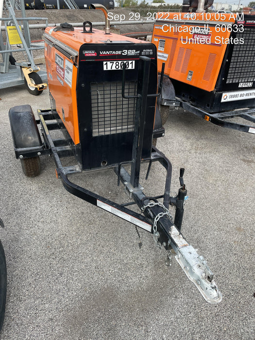 2021 Lincoln Electric Vantage 322 Vantage 322 Ready Pak 3 w/ Decals, ORANGE (includes trailer, cable rack, fender light kit) NO Telematics