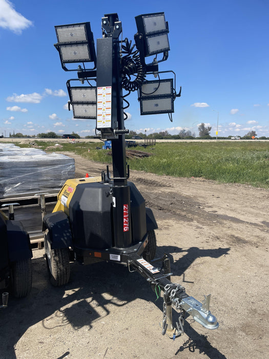2022 Allmand NLV3GR (4) LED Light Fixture 350W, 23' Vertical Mast, 3kW Prime, Towable, ES Decals, T3