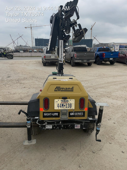 2022 Allmand NLV3GR (4) LED Light Fixture 350W, 23' Vertical Mast, 3kW Prime, Towable, ES Decals, T3