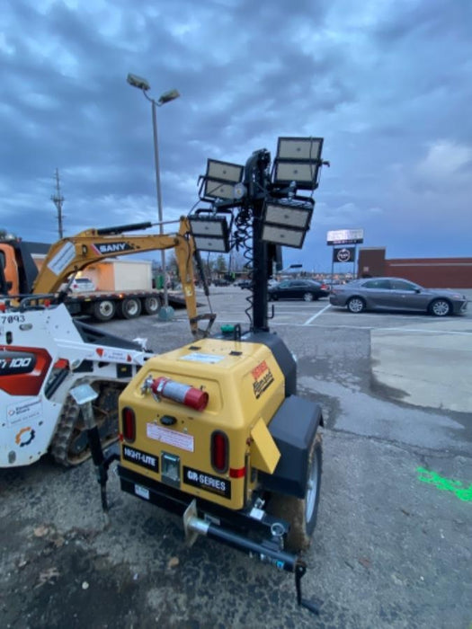 2022 Allmand NLV3GR (4) LED Light Fixture 350W, 23' Vertical Mast, 3kW Prime, Towable, ES Decals, T3