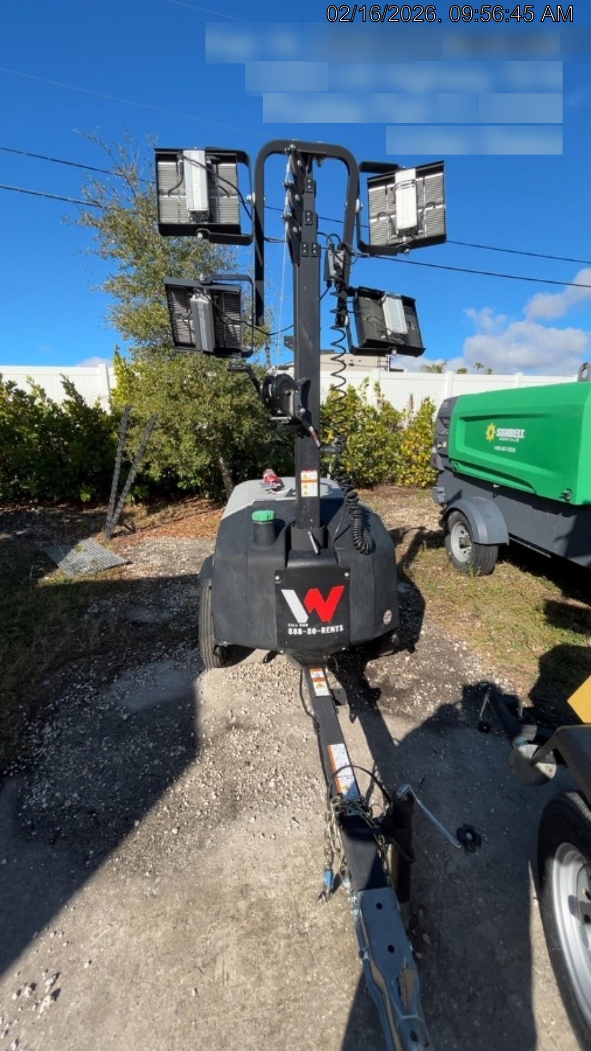 2022 Allmand NLV3GR (4) LED Light Fixture 350W, 23' Vertical Mast, 3kW Prime, Towable, Deep Sea L401, Leveling Jacks, Yanmar T4F 5.8hp