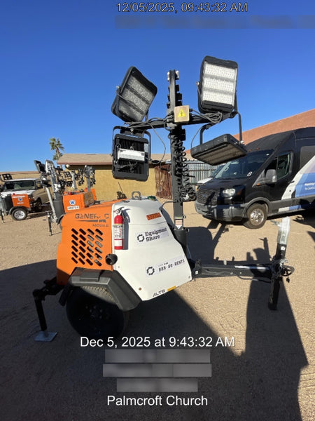 2023 Generac MLT2 Diesel, Flex Switch 120V Input, Powerzone Controller, 
(4) 320W LED Lights, 4kW Generator, 39.9 Gal Fuel Tank, 2" Ball, T3
