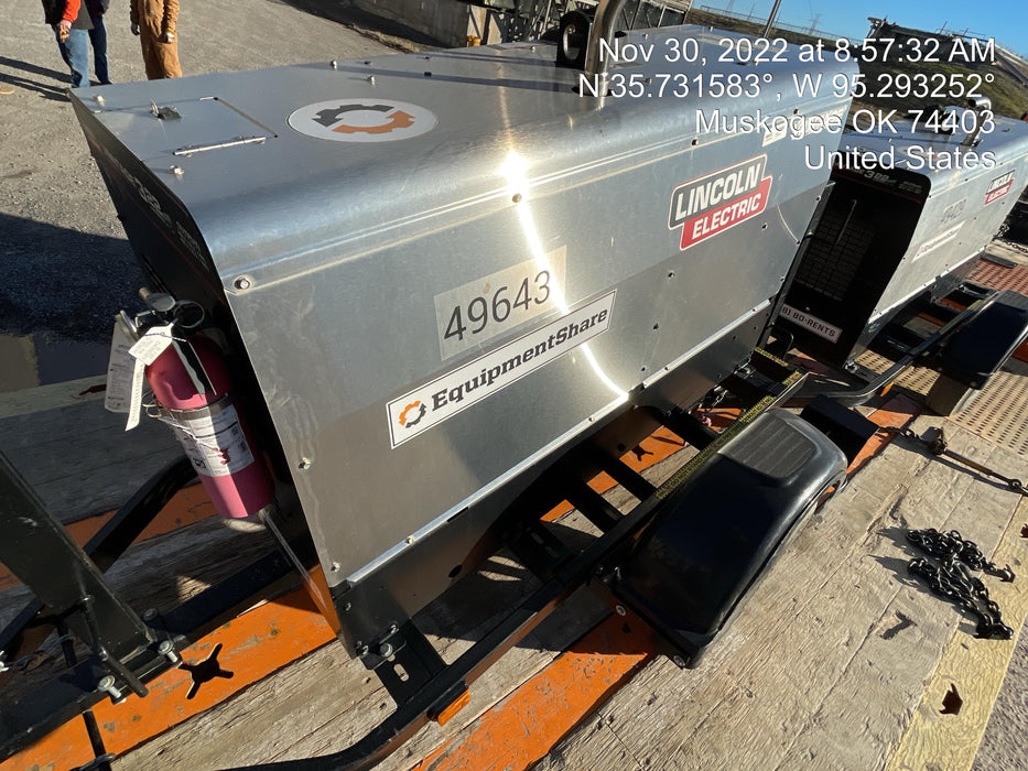 2019 Lincoln Electric Vantage 322 Ready-Pak 3, Two Wheel Trailer, Fender and Light Kit, Cable Rack