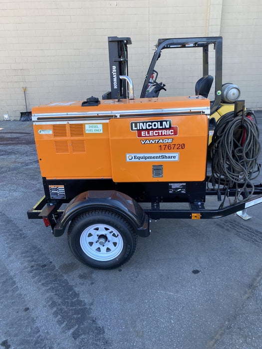 2021 Lincoln Electric Vantage 322 Vantage 322 Ready Pak 3 w/ Decals, ORANGE (includes trailer, cable rack, fender light kit) NO Telematics