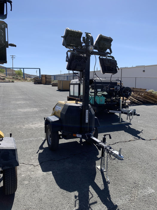 2021 Allmand NLV3GR (4) LED Light Fixture 350W, 23' Vertical Mast, 3kW Prime, Towable, Deep Sea L401, Leveling Jacks, Yanmar T4F 5.8hp