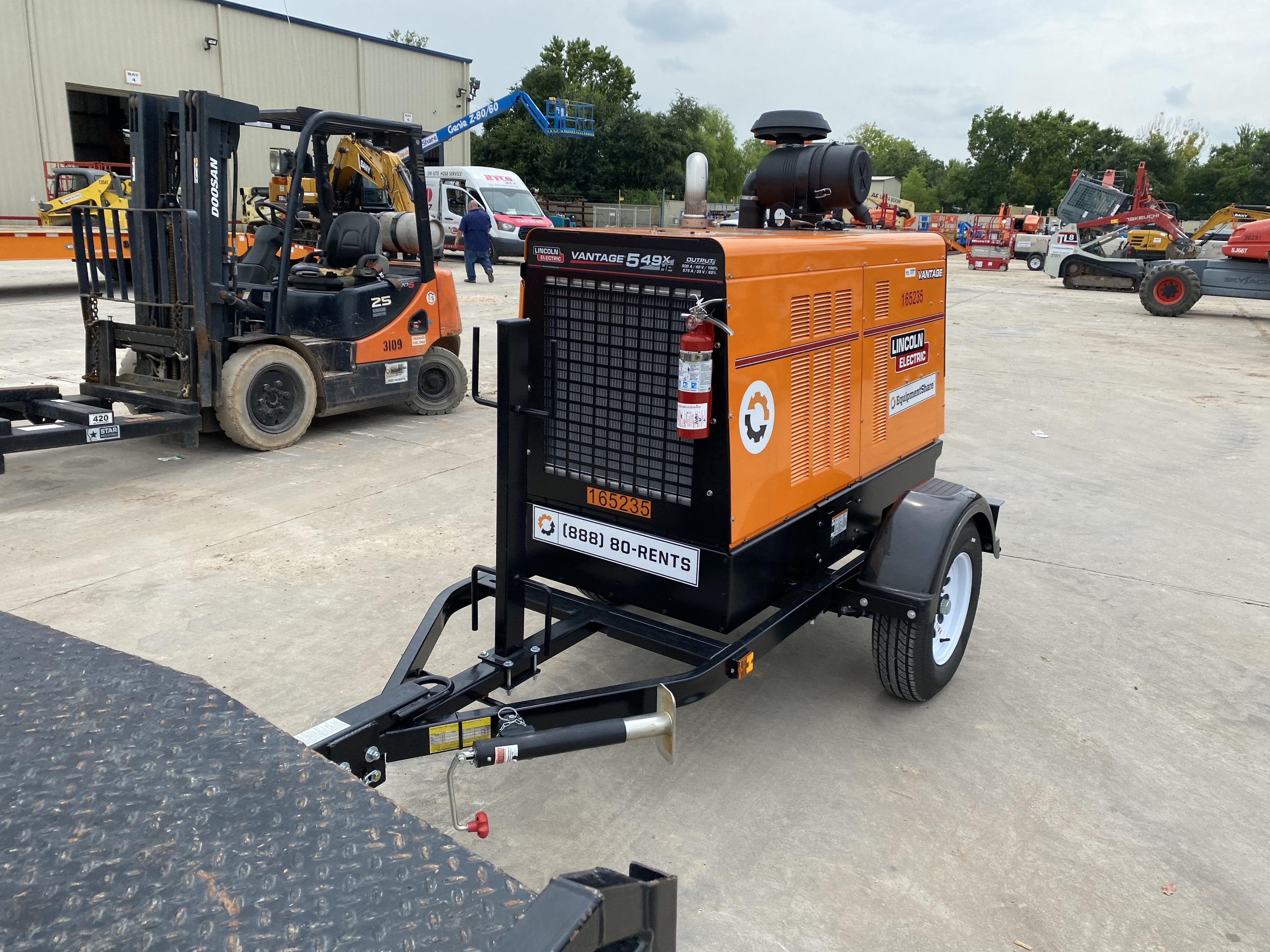 2021 Lincoln Electric Vantage 549X Ready Pak 3, ORANGE (includes trailer, cable rack, fender light kit)