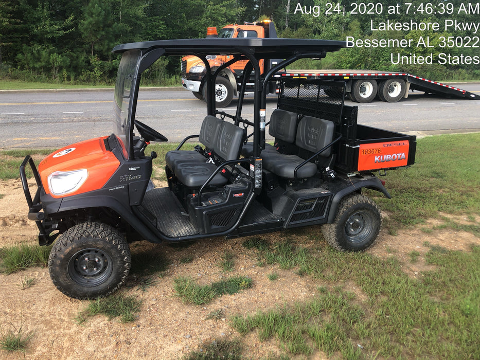 2020 Kubota RTV-X1140W-H 4WD utility cart -LED strobe -Windshield tempered glass -Plastic canopy -Wire harness kit -Backup alarm