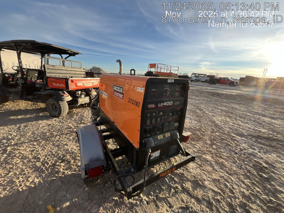 2022 Lincoln Electric LE400 Kubota V1505, Trlr, Cable Rack, Light Kit, ES Decals, T3