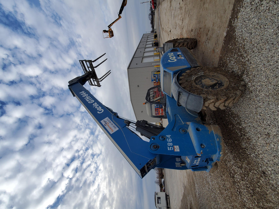 2019 Genie GTH-844 Cab/Heat/AC, Solid RT Tires, LED Work Lights, Beacon 60" QA Carriage, 48" Forks