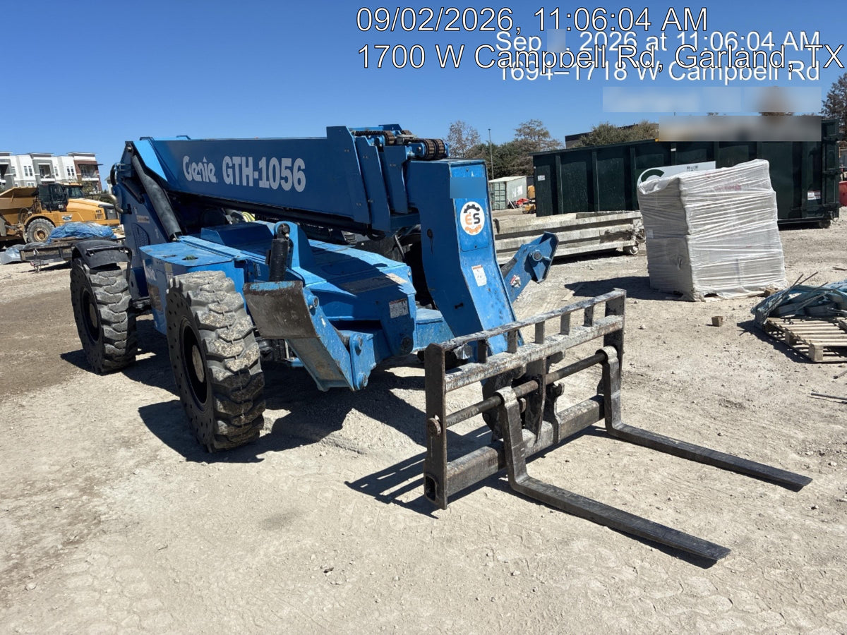 2018 Genie GTH-1056 Genie GTH-1056 w/Open ROPS, Solid Tires, Work Light/Beacon, 60" Carriage and Forks
