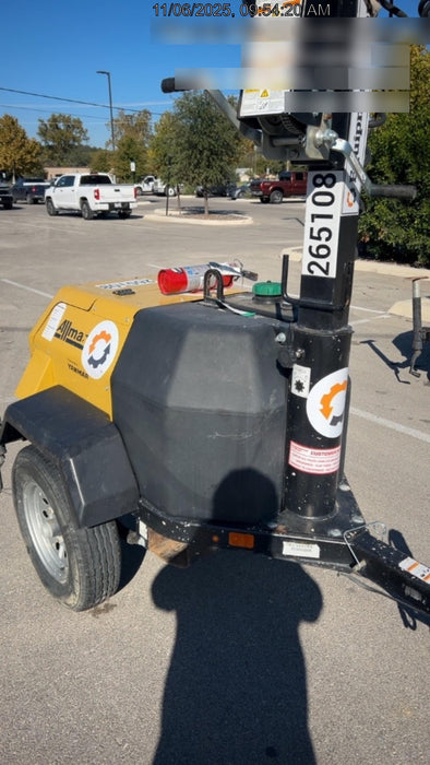 2022 Allmand NLV3GR (4) LED Light Fixture 350W, 23' Vertical Mast, 3kW Prime, Towable, ES Decals, T3