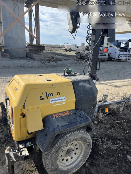 2022 Allmand NLV3GR (4) LED Light Fixture 350W, 23' Vertical Mast, 3kW Prime, Towable, Deep Sea L401, Leveling Jacks, Yanmar T4F 5.8hp