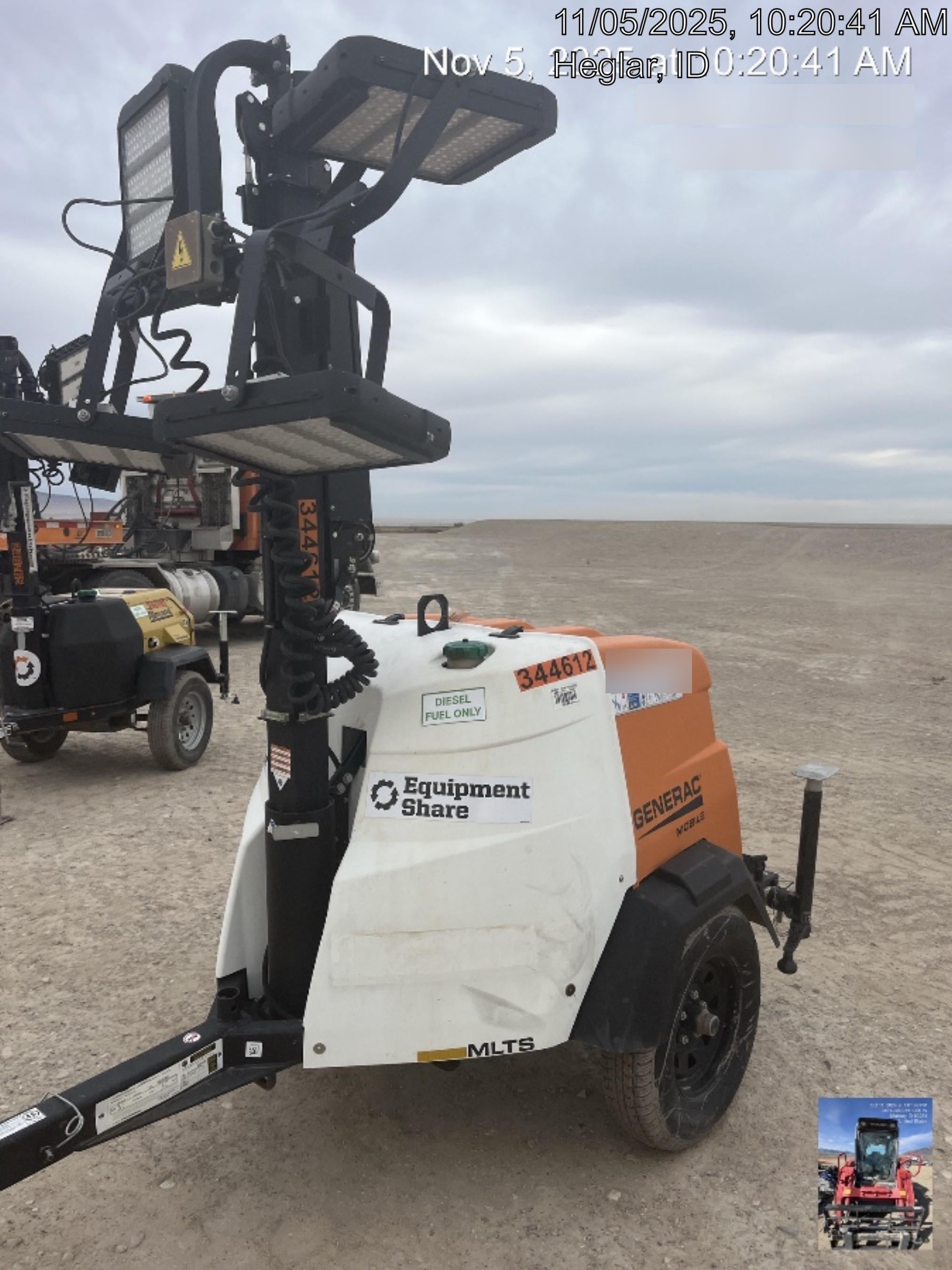 2023 Generac MLT2 Diesel, Flex Switch 120V Input, Powerzone Controller, (4) 320W LED Lights, 4kW Generator, 39.9 Gal Fuel Tank, 2" Ball, T3