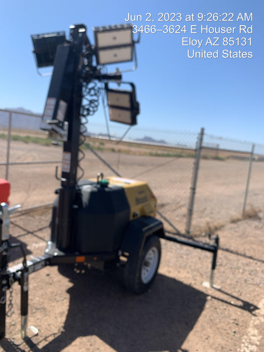 2021 Allmand NLV3GR (4) LED Light Fixture 350W, 23' Vertical Mast, 3kW Prime, Towable, Deep Sea L401, Leveling Jacks, Yanmar T4F 5.8hp