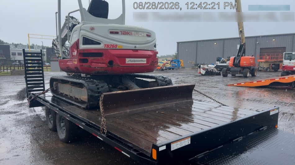 2019 Takeuchi TB260 Canopy, Standard Blade, Auxiliary hydraulics Manual QC, Hydraulic thumb, 12" ,18", 24" Bucket