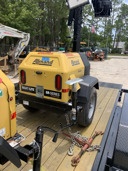 2022 Allmand NLV3GR (4) LED Light Fixture 350W, 23' Vertical Mast, 3kW Prime, Towable, Deep Sea L401, Leveling Jacks, Yanmar T4F 5.8hp