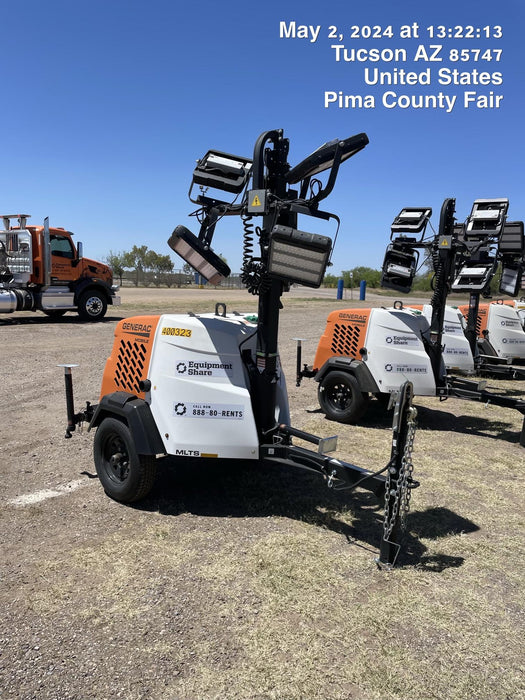 2024 Generac MLT2 Diesel, Flex Switch 120V Input, Powerzone Controller, 
(4) 320W LED Lights, 4kW Generator, 39.9 Gal Fuel Tank, 2" Ball, T3