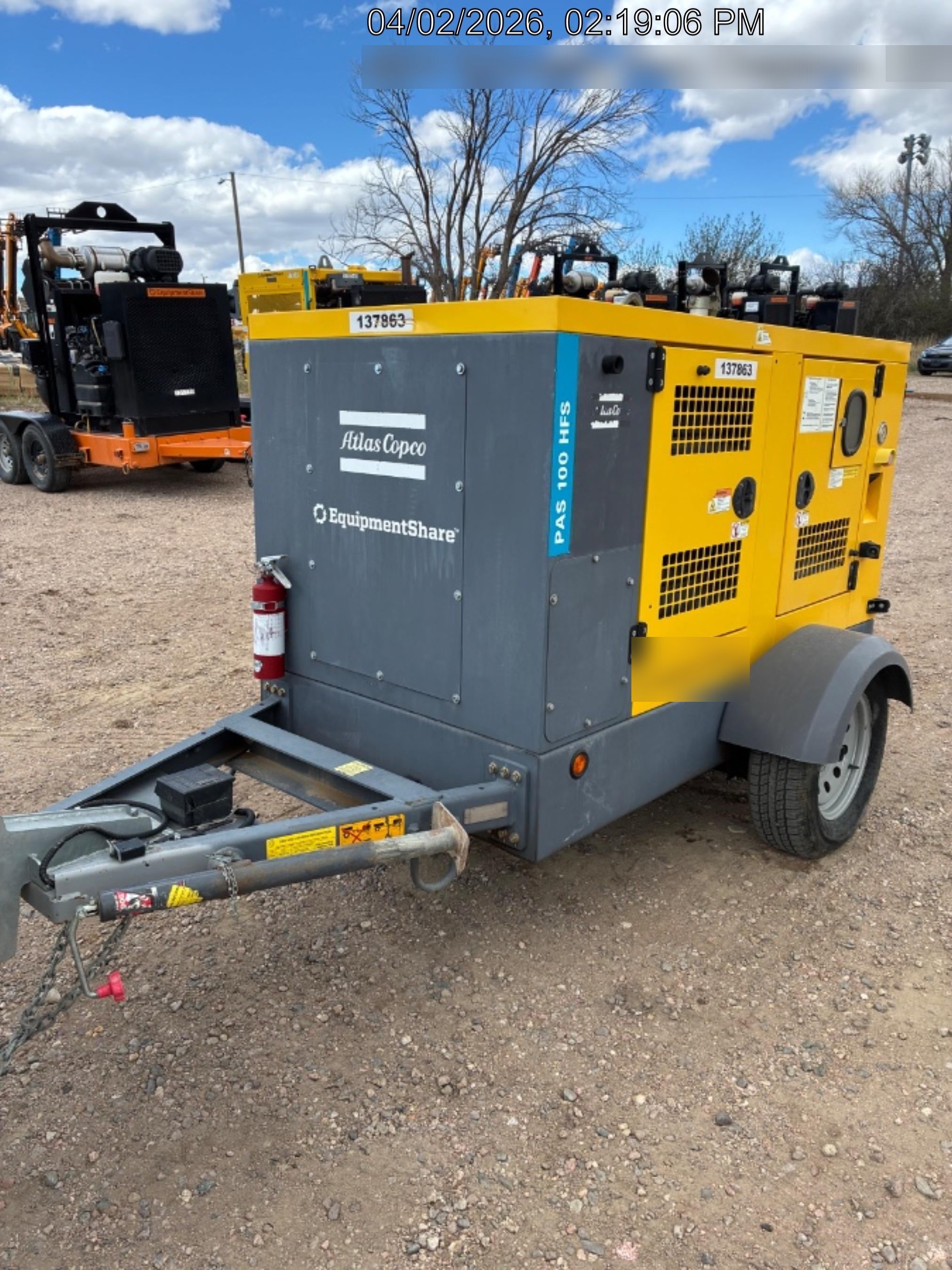 2021 ATLAS COPCO PAS 100 HF CS Enclosed