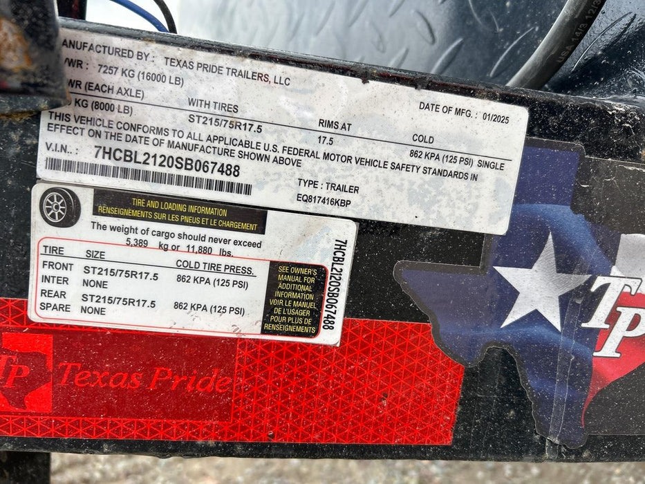 2025 TEXAS PRIDE TRAILERS GT817414KBP