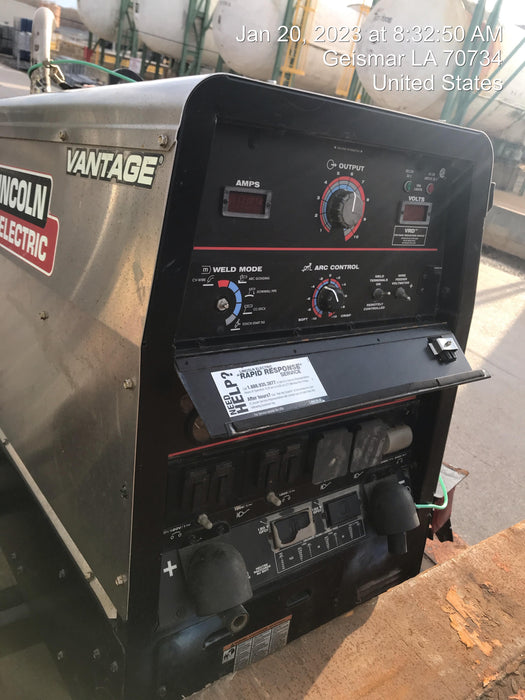 2019 Lincoln Electric Vantage 322 Welder Ready-Pak 3, Two wheel trailer, Fender and Light kit, Cable Rack