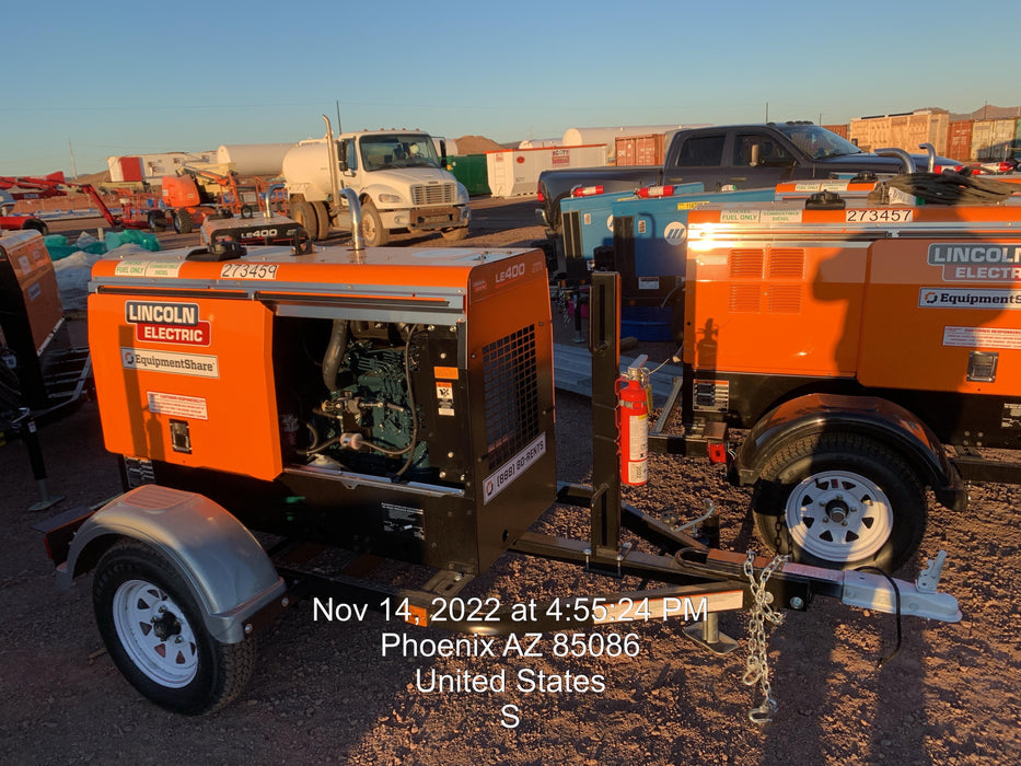 2022 Lincoln Electric LE400 Kubota V1505, Trlr, Cable Rack, Light Kit, ES Decals, T3