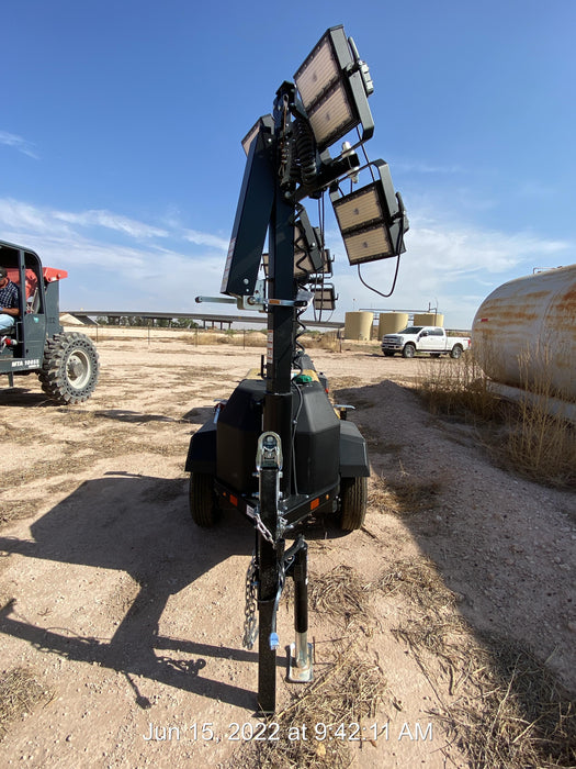 2022 Allmand NLV3GR (4) LED Light Fixture 350W, 23' Vertical Mast, 3kW Prime, Towable, Deep Sea L401, Leveling Jacks, Yanmar T4F 5.8hp