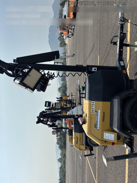 2022 Allmand NLV3GR (4) LED Light Fixture 350W, 23' Vertical Mast, 3kW Prime, Towable, ES Decals, T3